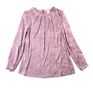 Chico's Tonal Embroidery Crinkle Blouse & Cami Set Size 0 (US 4/6) Lavender